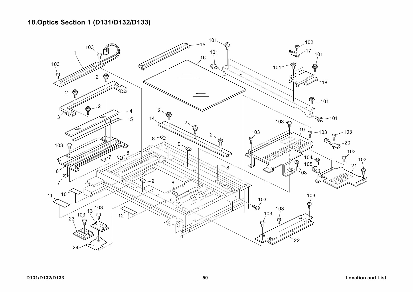 RICOH Aficio MP-6002 7502 9002 D131 D132 D133 Parts Catalog-4